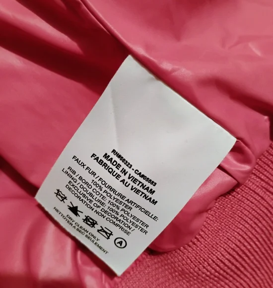 NIKE SIZE LARGE PINK FAUX FUR COAT - Picture 5 of 7